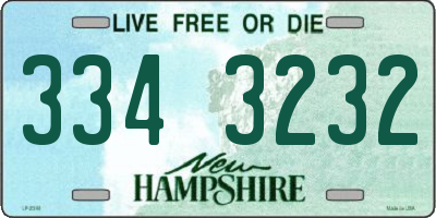NH license plate 3343232