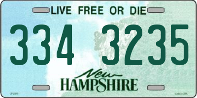 NH license plate 3343235