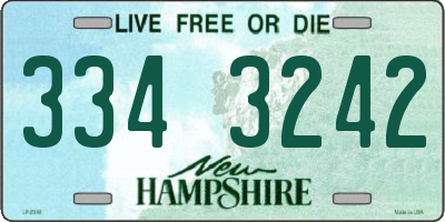 NH license plate 3343242
