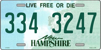 NH license plate 3343247