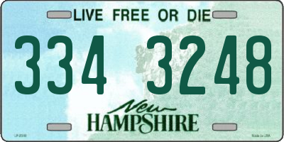 NH license plate 3343248