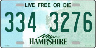 NH license plate 3343276