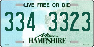 NH license plate 3343323