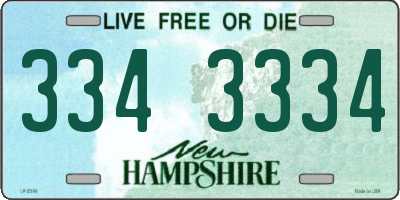 NH license plate 3343334