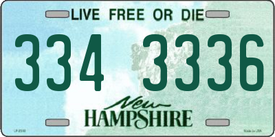 NH license plate 3343336
