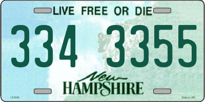 NH license plate 3343355