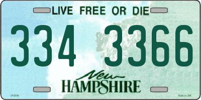 NH license plate 3343366