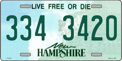 NH license plate 3343420