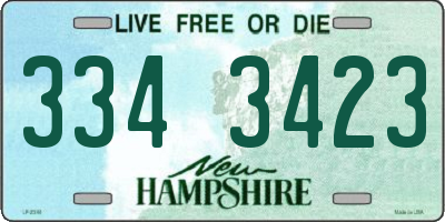 NH license plate 3343423