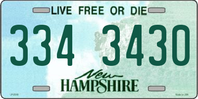 NH license plate 3343430