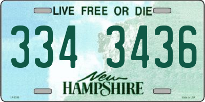 NH license plate 3343436