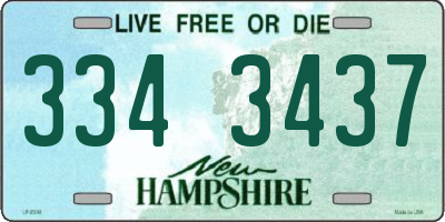 NH license plate 3343437
