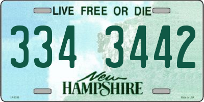 NH license plate 3343442
