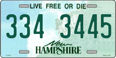 NH license plate 3343445