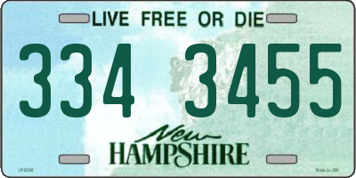 NH license plate 3343455