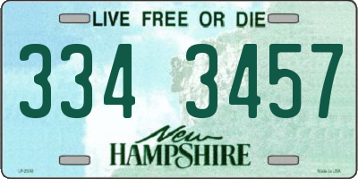 NH license plate 3343457