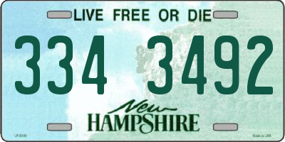 NH license plate 3343492