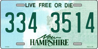 NH license plate 3343514