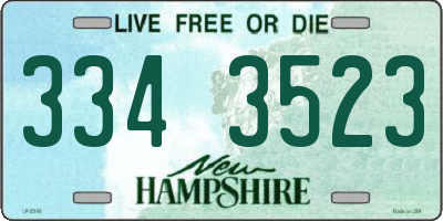 NH license plate 3343523