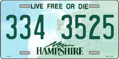NH license plate 3343525