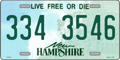 NH license plate 3343546