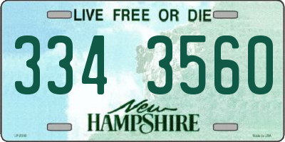 NH license plate 3343560