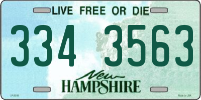 NH license plate 3343563