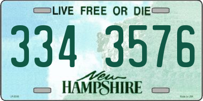NH license plate 3343576