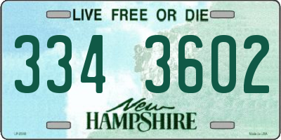 NH license plate 3343602