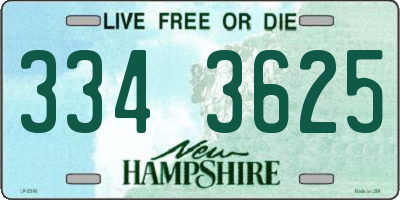 NH license plate 3343625