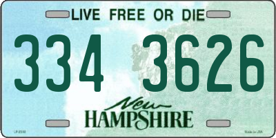 NH license plate 3343626