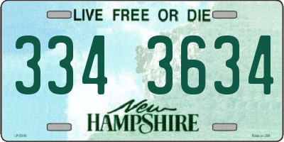 NH license plate 3343634