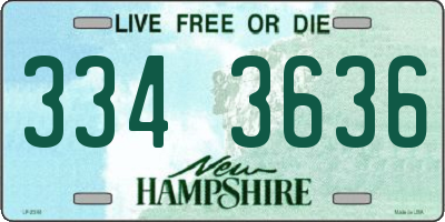 NH license plate 3343636