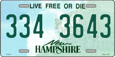 NH license plate 3343643