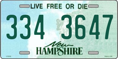 NH license plate 3343647