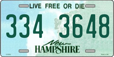 NH license plate 3343648