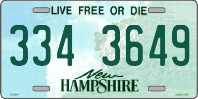 NH license plate 3343649