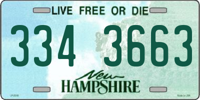 NH license plate 3343663