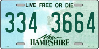 NH license plate 3343664