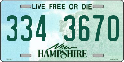 NH license plate 3343670
