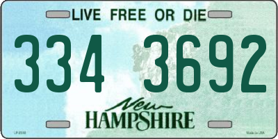 NH license plate 3343692