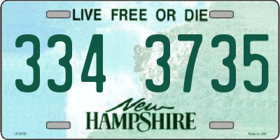 NH license plate 3343735