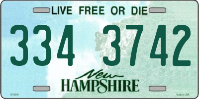 NH license plate 3343742
