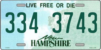 NH license plate 3343743