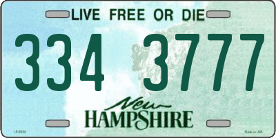 NH license plate 3343777