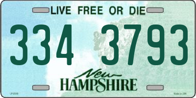 NH license plate 3343793