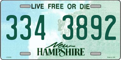 NH license plate 3343892