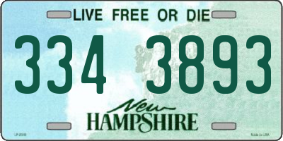 NH license plate 3343893