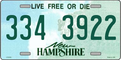 NH license plate 3343922