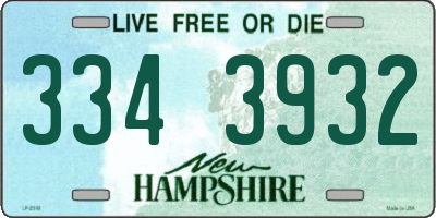 NH license plate 3343932